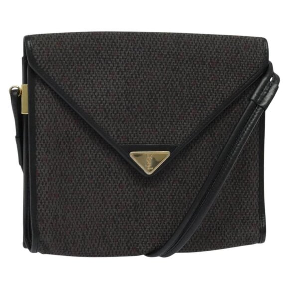 SAINT LAURENT Shoulder Bag PVC Gray Gold Auth 132120 - Picture 1 of 16